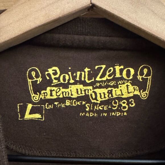 Y2K Vintage Point Zero Size Large Cotton Palm Tree Brown Sleeveless Tank Top - Picture 8 of 9